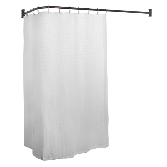 Utopiaalley Aluminum Rustproof 66 L Shaped Fixed Shower Curtain
