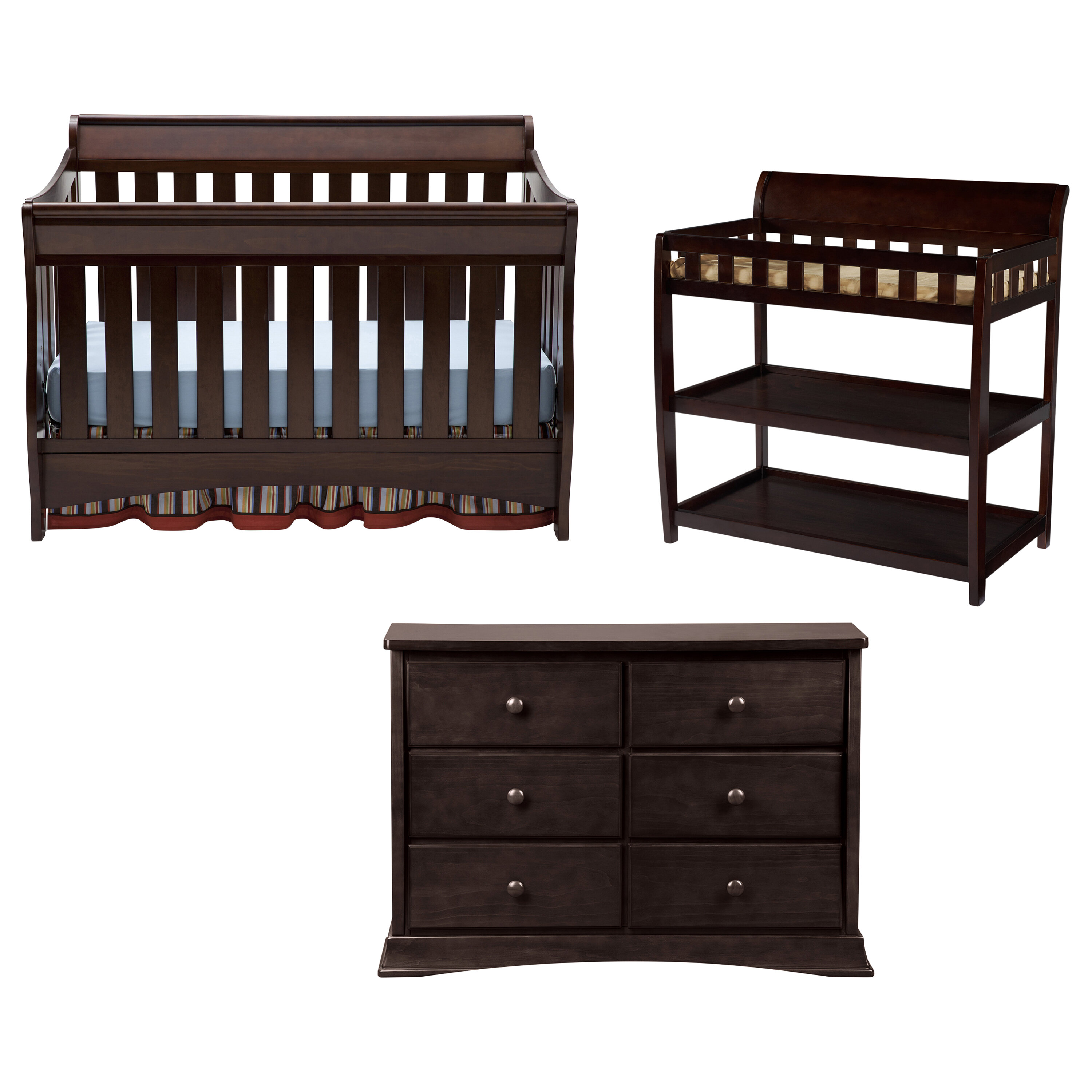delta crib and dresser set