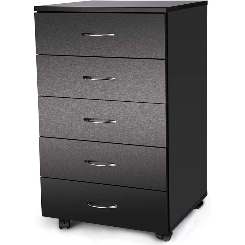 Rebrilliant 5 Drawer Chest With Wheels & Reviews | Wayfair