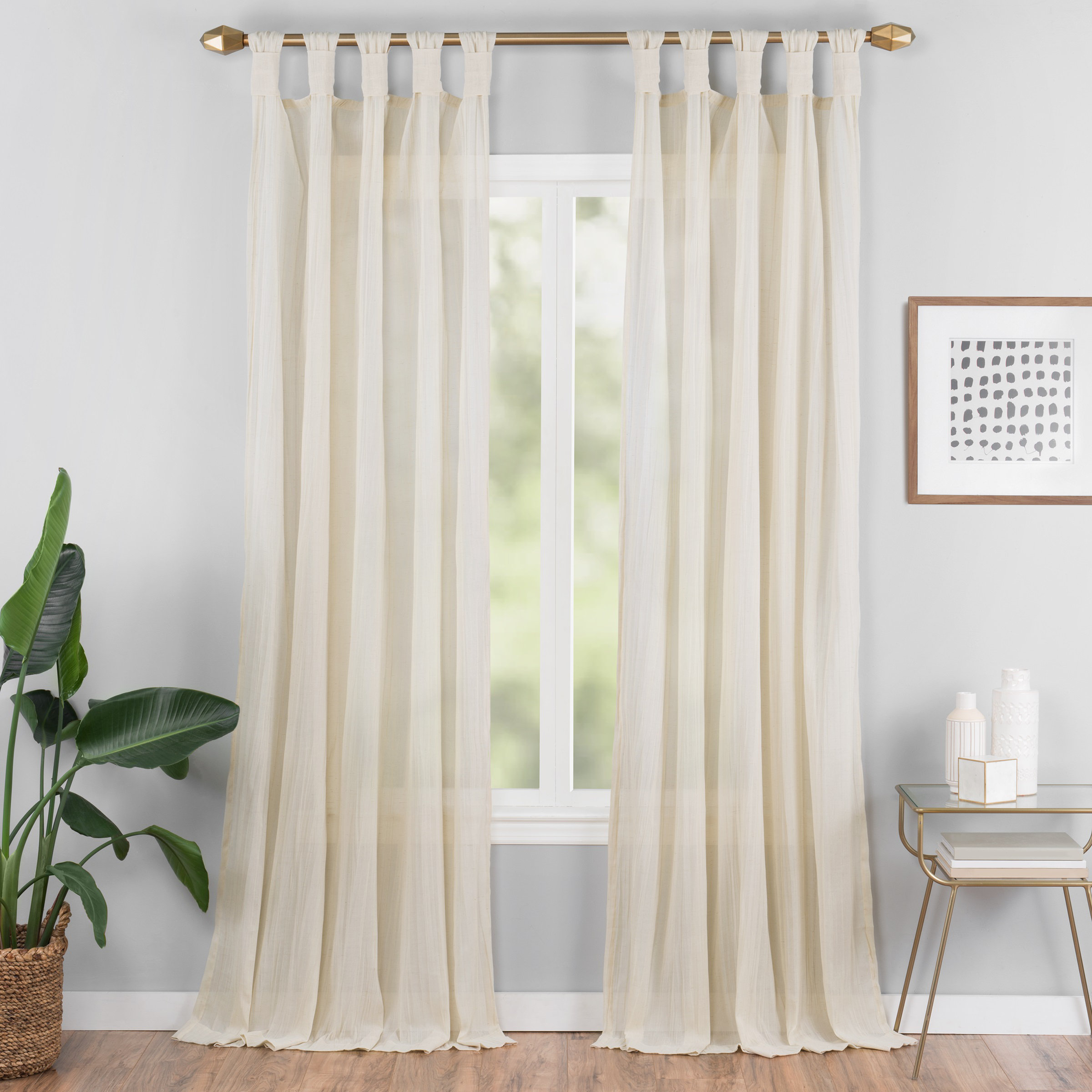 Connors Solid Semi Sheer Tab Top Single Curtain Panel Reviews