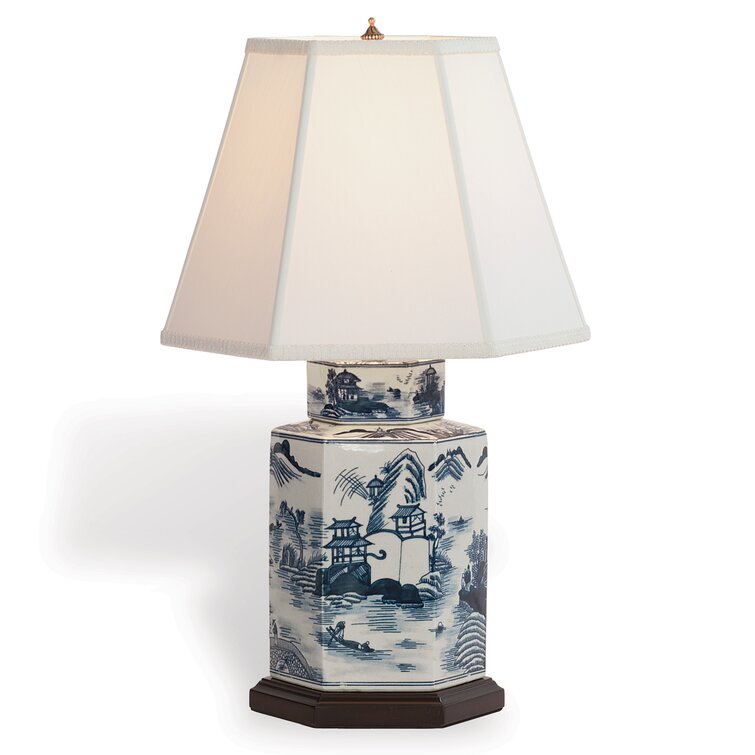 wayfair blue and white lamps