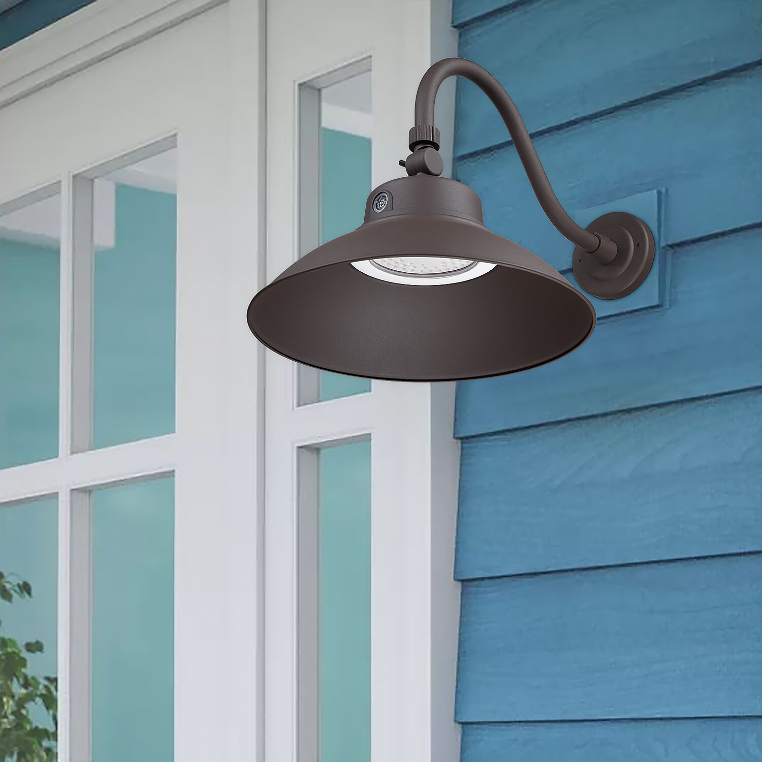 Gracie Oaks Folse Gooseneck Led Outdoor Barn Light Wayfair Ca