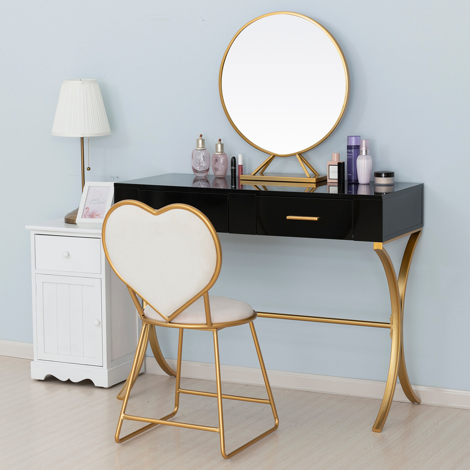 Home, Furniture & DIY Dressing Tables Adjustable Mirror White Heart ...