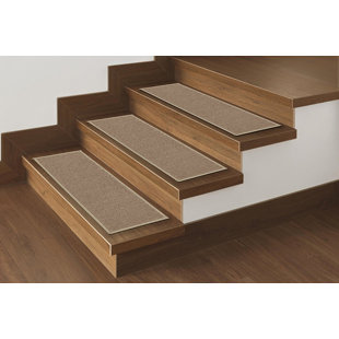 Stair Tread Rugs You Ll Love Wayfair Beason Solid Beige Stair Tread Set Of 14
