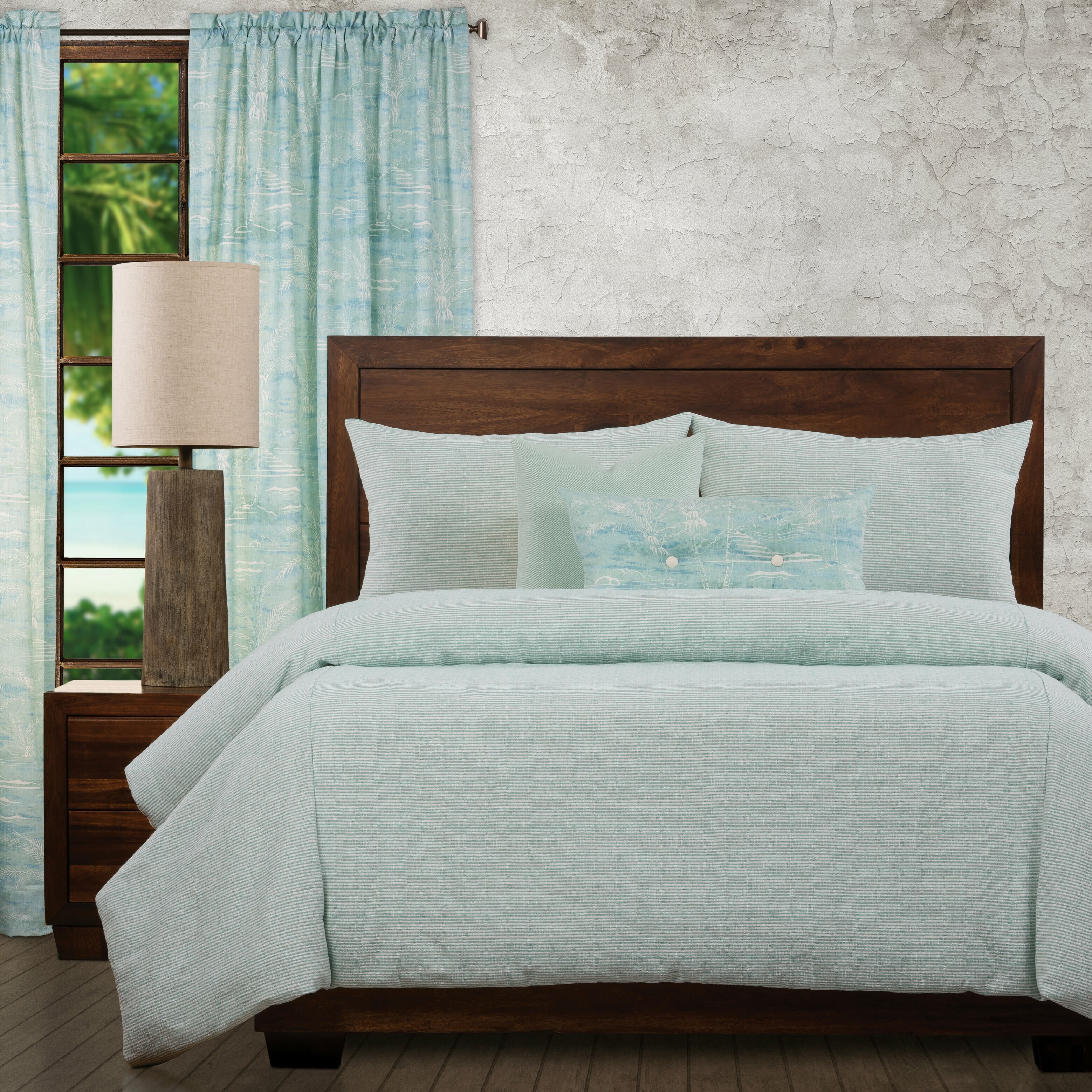 Ernest Hemingway Mariner Seafoam Striped Duvet Cover And Insert