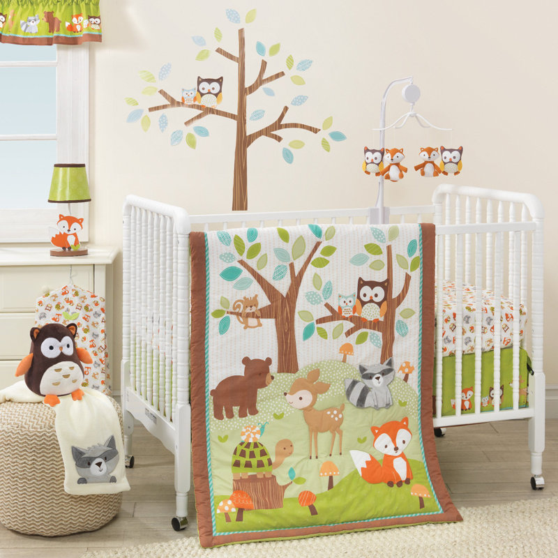 Bedtime Originals Jungle Buddies Sheet,Brown//Yellow,55/% Cotton and 45/% Polyester