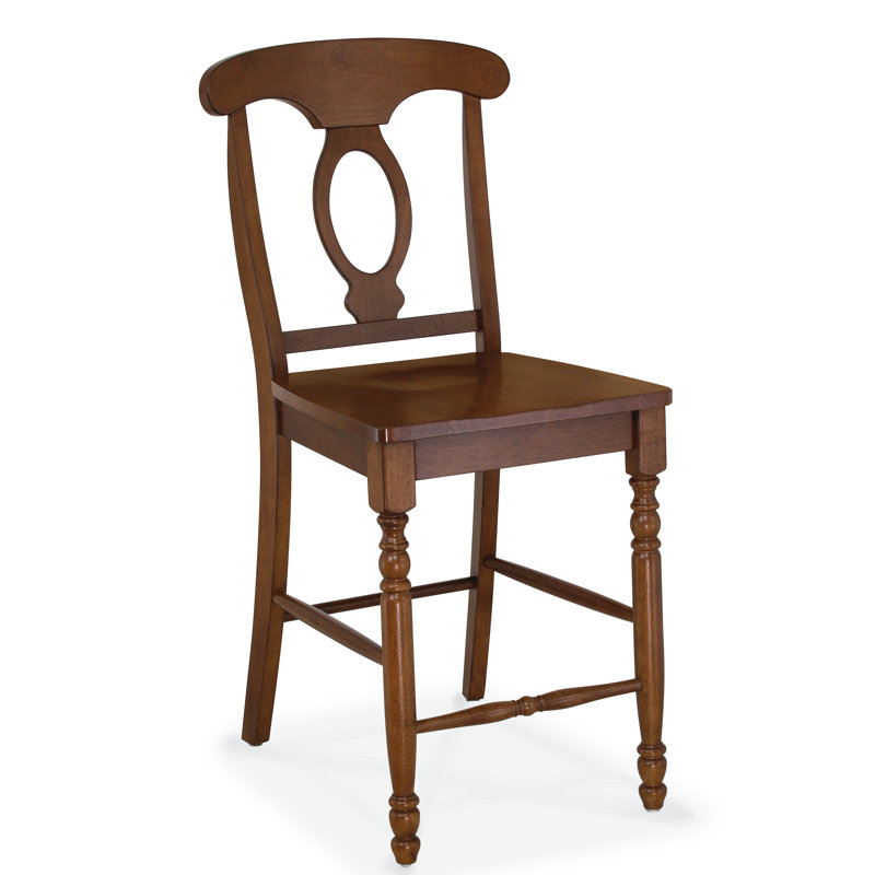 Gracie Oaks Fallsbrooke Napolean Back Solid Wood 24" Bar ...