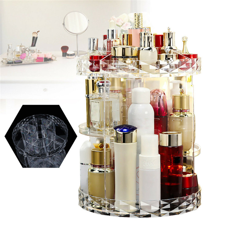 Rebrilliant Lipstick Perfume Cosmetic Box 360 Degree Rotating Makeup Rack Holder Highly Flexible Adjustment Ps Plastic Transparent Wayfair