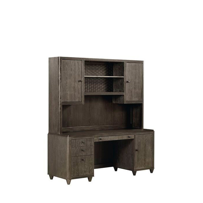 Gracie Oaks Hackney Reversible Solid Wood Executive Desk With