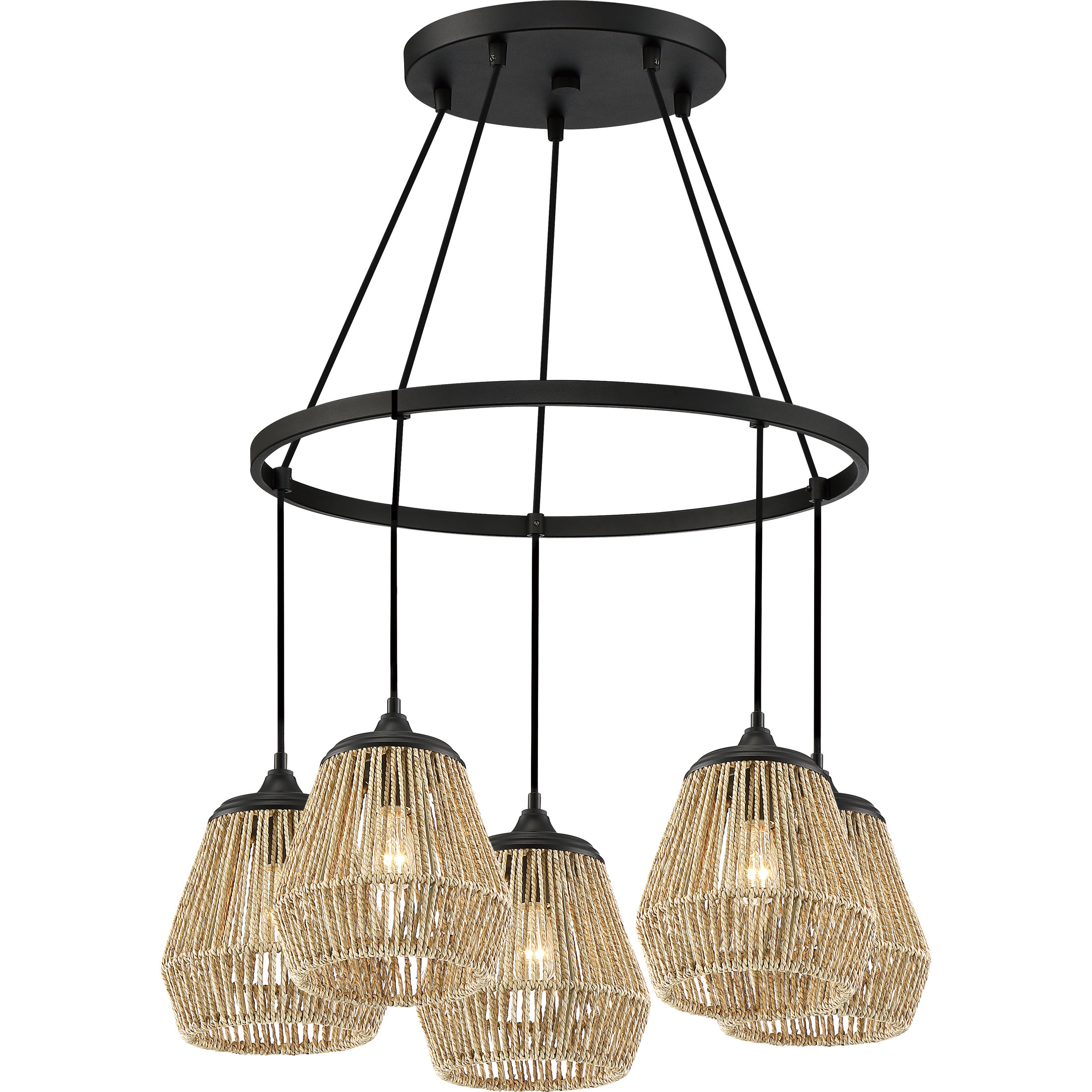 5 Light Shaded Wagon Wheel Chandelier Joss Main