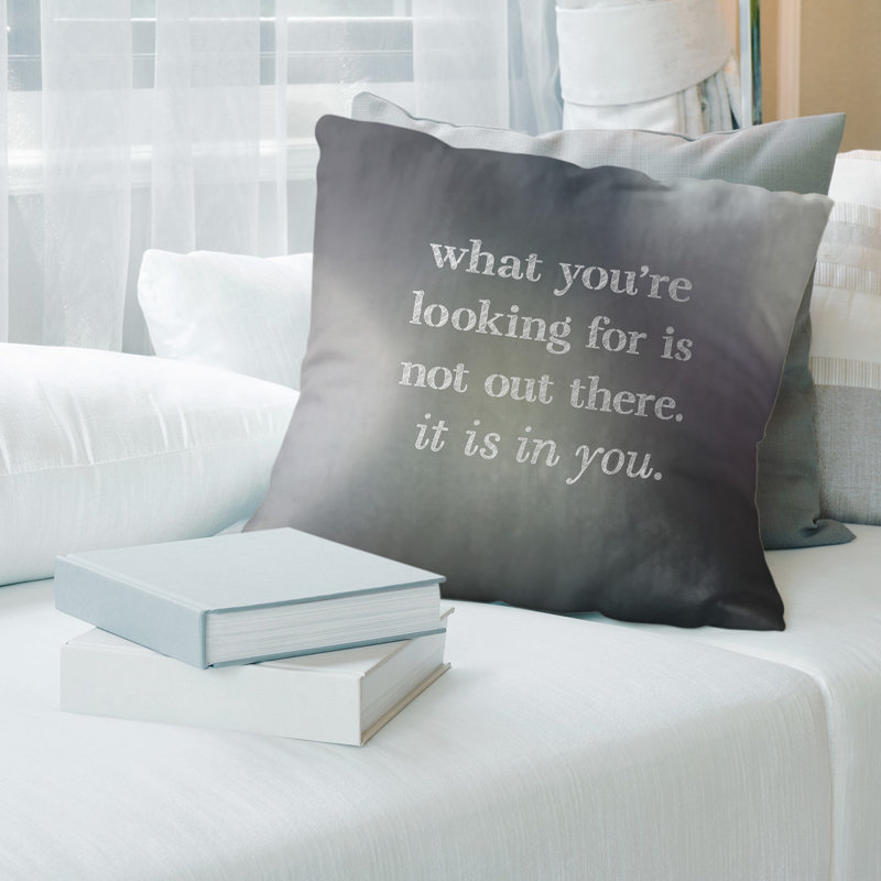 East Urban Home Multicolor Background Self Confidence Inspirational Quote Pillow Wayfair