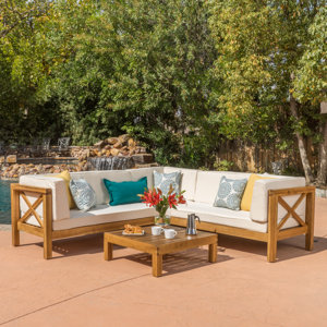 Lejeune 4 Piece Outdoor Seating Group with Cushion
