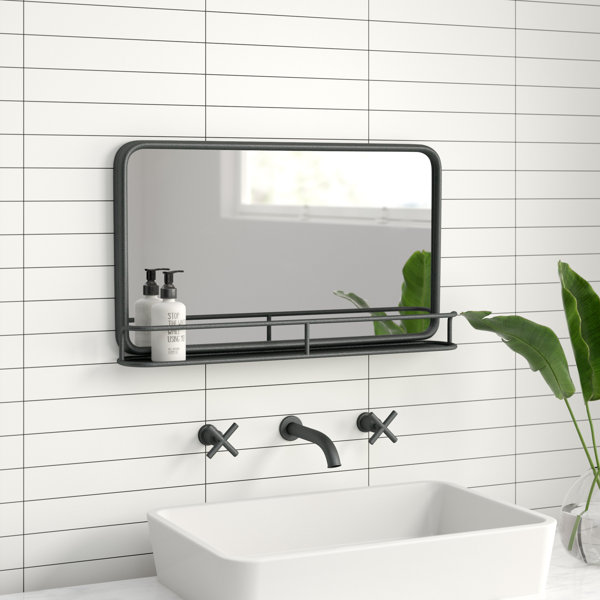 Modern Contemporary Round Mirror With Shelf Allmodern