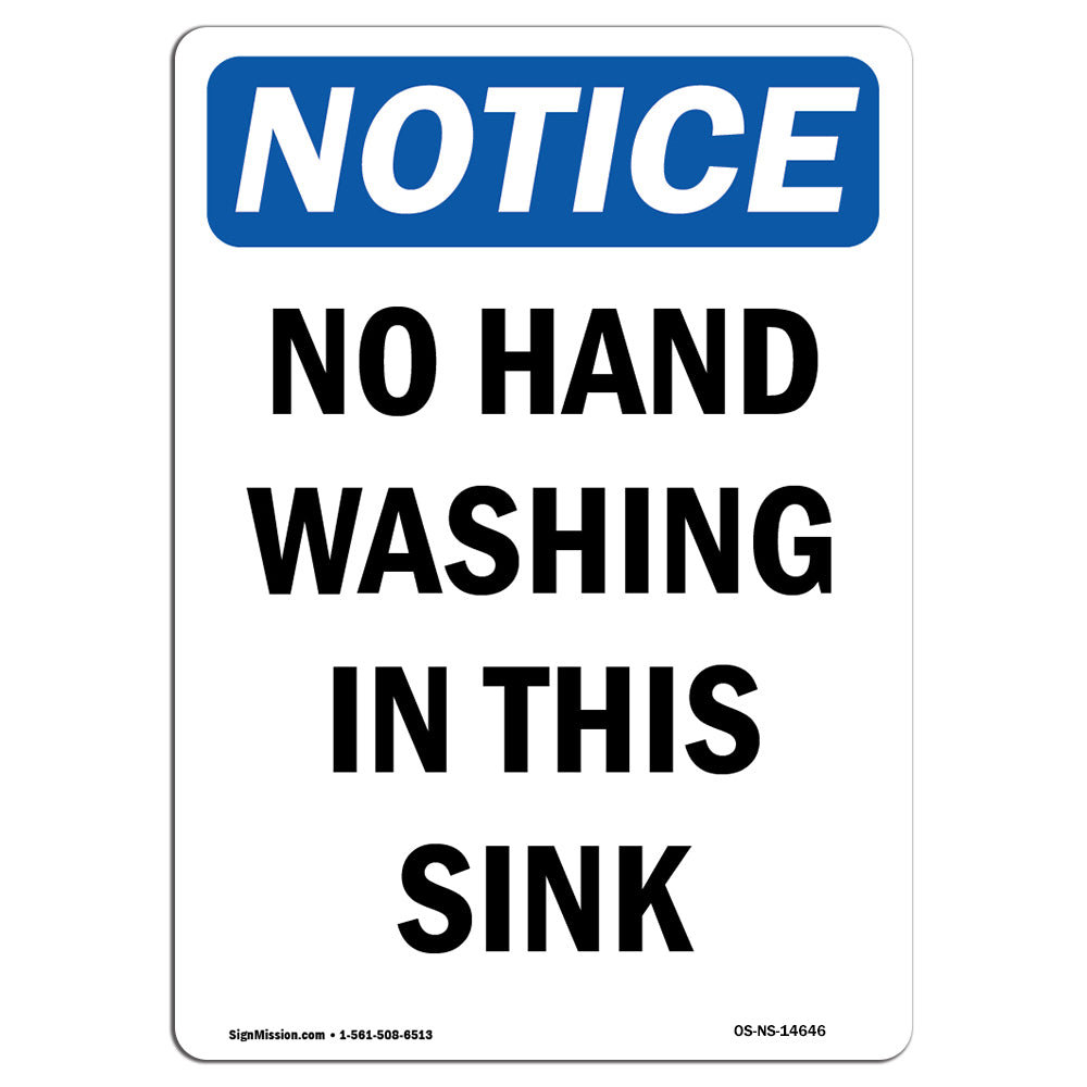 SignMission No Hand Washing in This Sink Sign | Wayfair