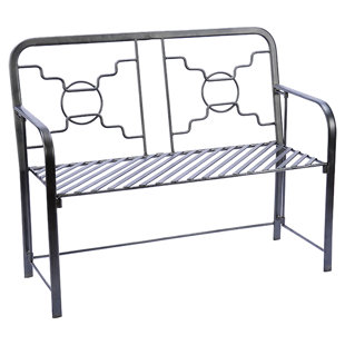 Bows & Circles Wrought Iron Garden Bench