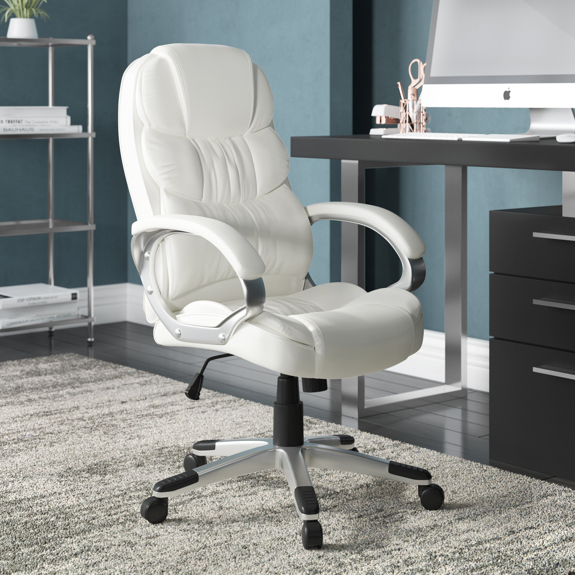 white pu office chair