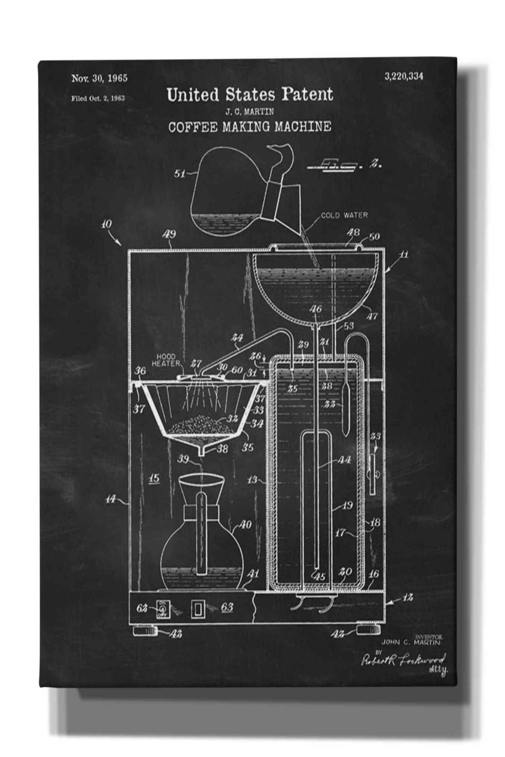 17 Stories Coffee Machine Blueprint Patent Chalkboard by on Wayfair