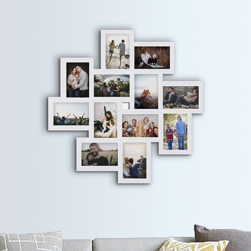 hanging photo frames on wall