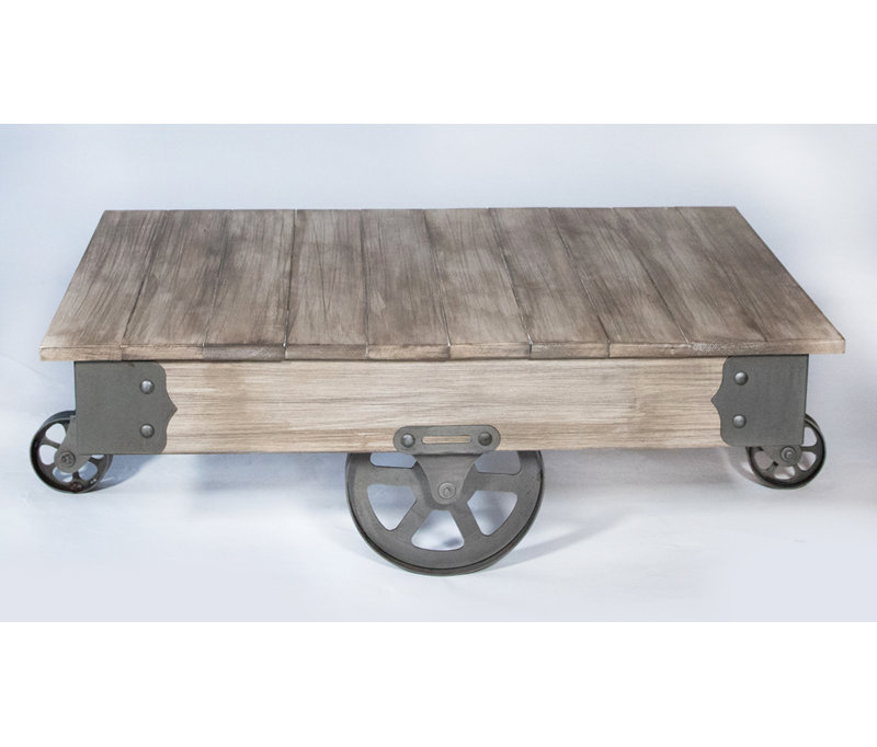 Rezfurniture Vintage Center Coffee Table With Wheels Reviews