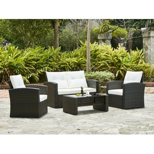 Crosson 4 Piece Outdoor Sofa Seating Group with Cushion