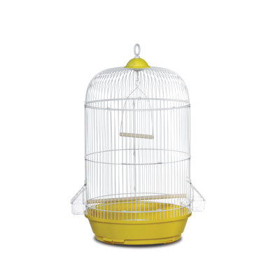24" Plastic Dome Top Hanging Bird Cage with Perch Prevue Hendryx Color: Yellow