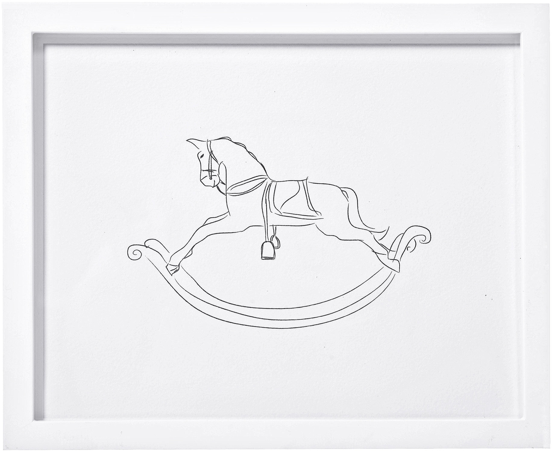 black and white rocking horse