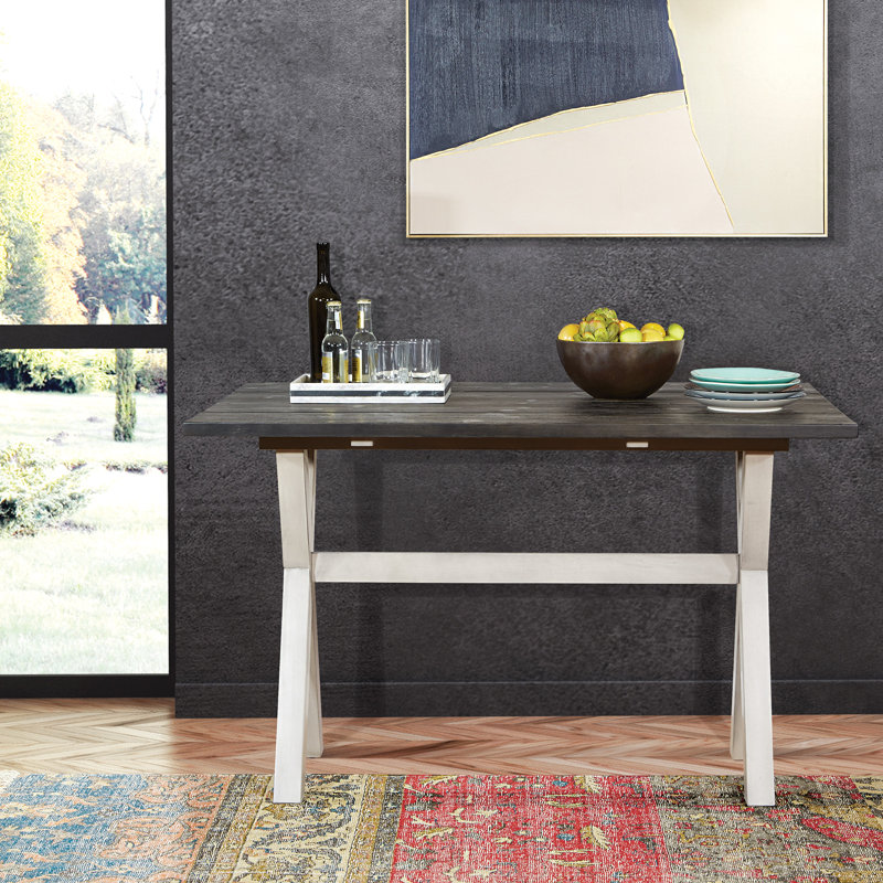 Meilani 47.75" Console Table Color: Light Gray/Charcoal Gray