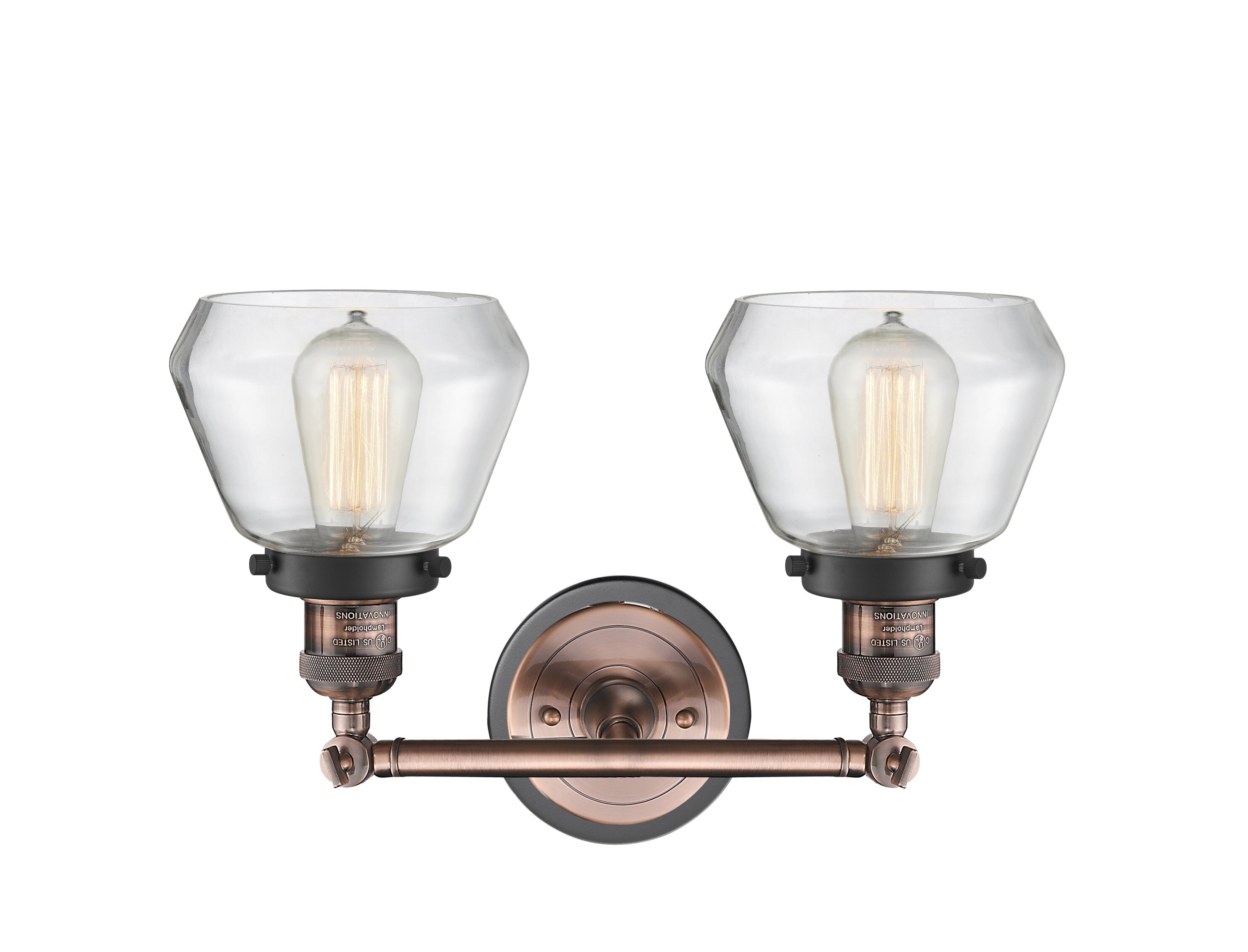 Longshore Tides Rivka 2 Light Dimmable Antique Copper Vanity Light Wayfair