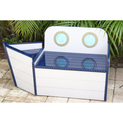 Cheever Nautical Boat Toy Storage Bench Harriet Bee Finish Navy Blue