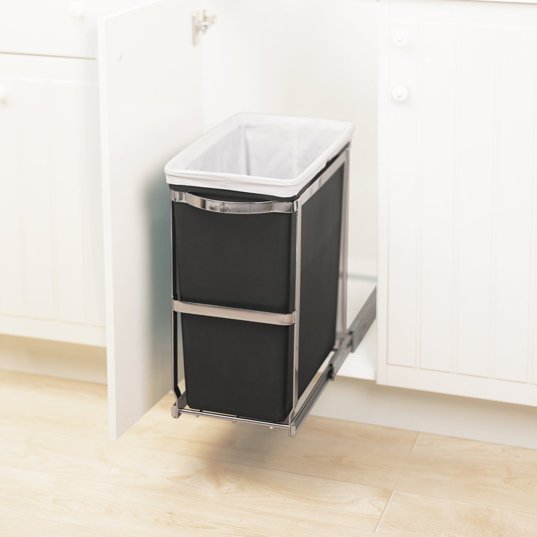 30 Liter / 8 Gallon Under Counter Kitchen Cabinet Pull-Out Trash Can