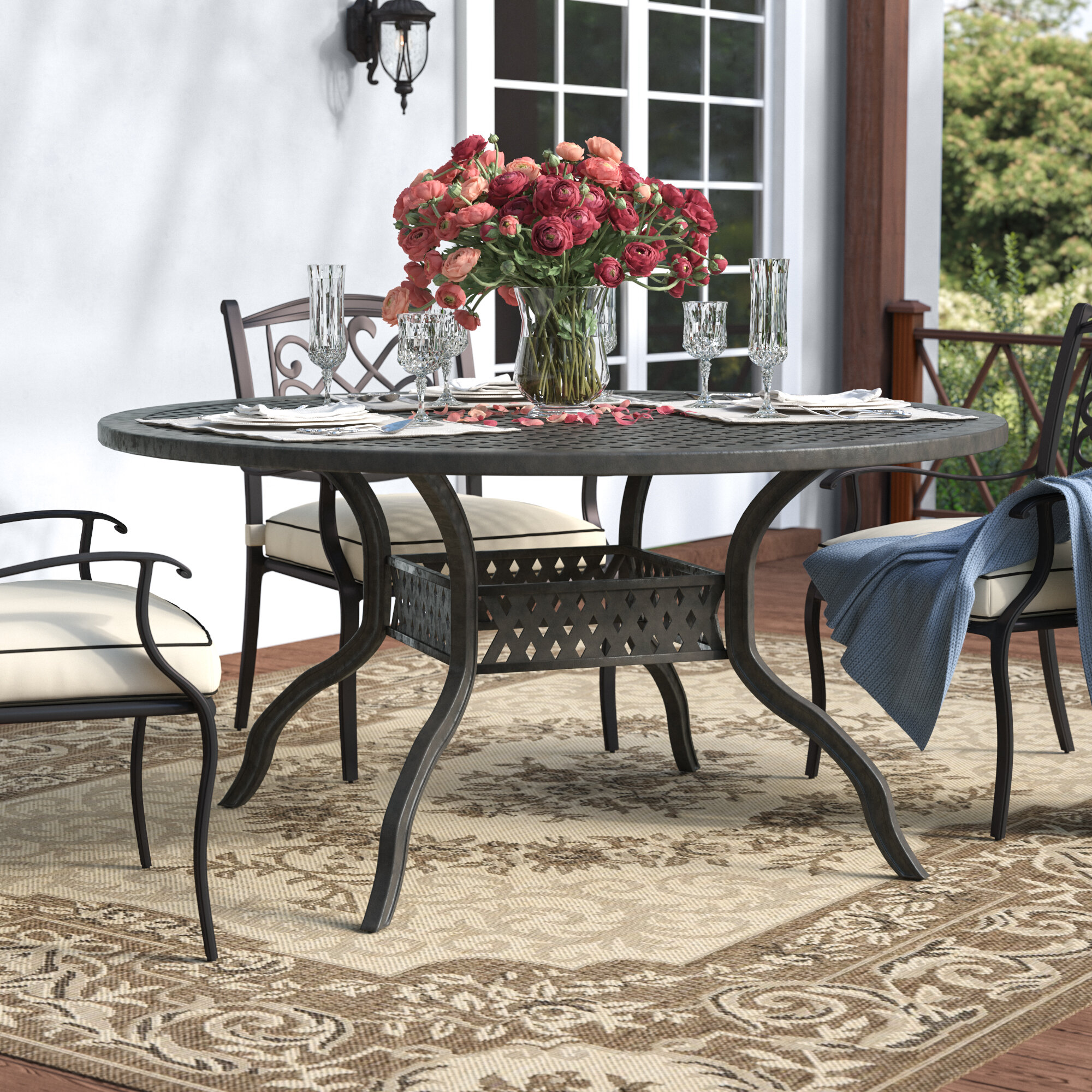 glenwood round outdoor dining table