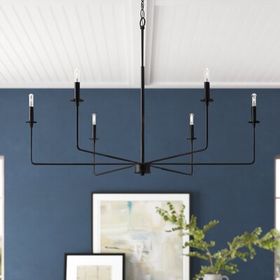 Alysa 6 - Light Candle Style Classic Chandelier