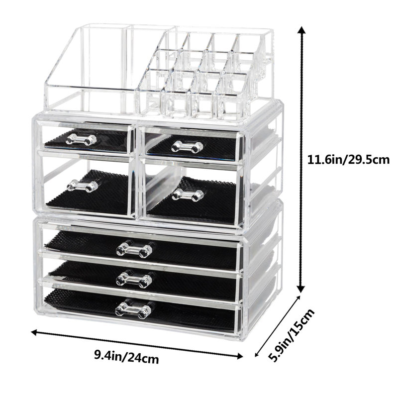 Rebrilliant Hunsinger Cosmetic Table Organizer Makeup Holder Case Box Jewelry Storage Wayfair
