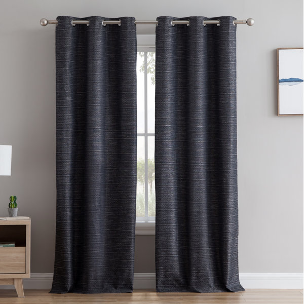 Black Textured Curtains Wayfair