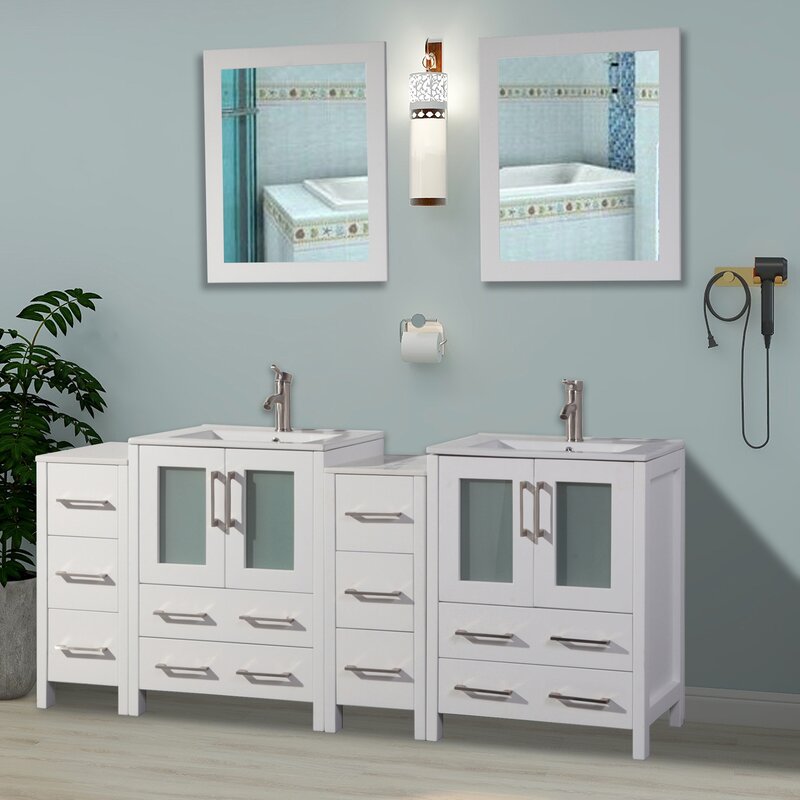 Wade Logan® Karson Modern 72" Double Bathroom Vanity Set ...