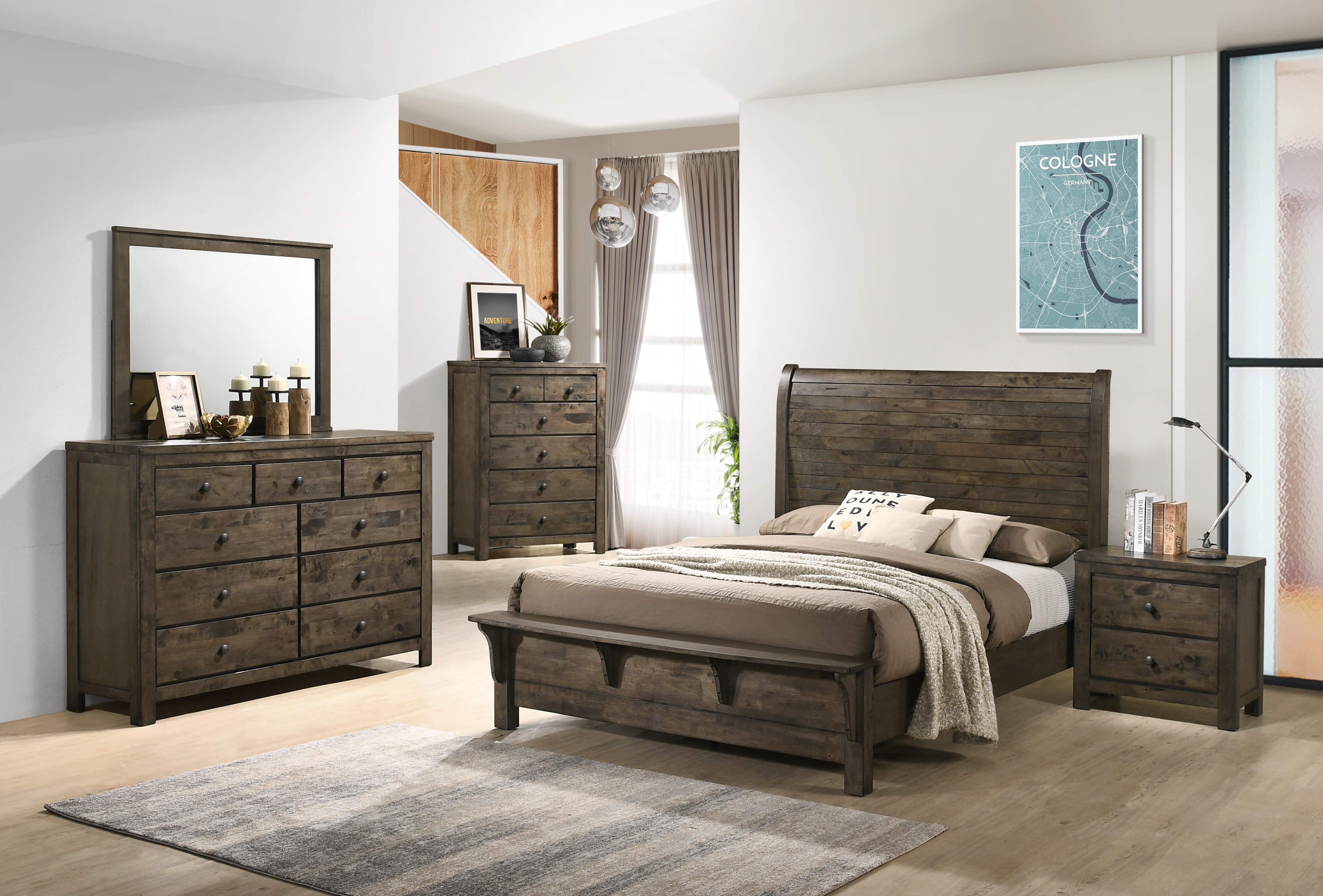 Union Rustic Shockley Sleigh 6 Piece Bedroom Set & Reviews | Wayfair