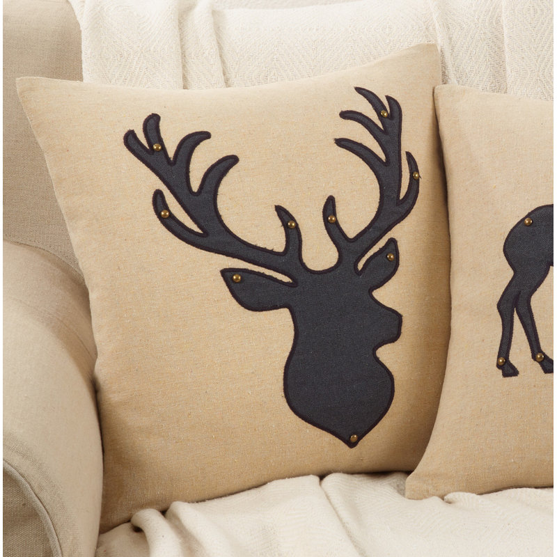Millwood Pines Kaiden Reindeer Silhouette Throw Pillow Reviews