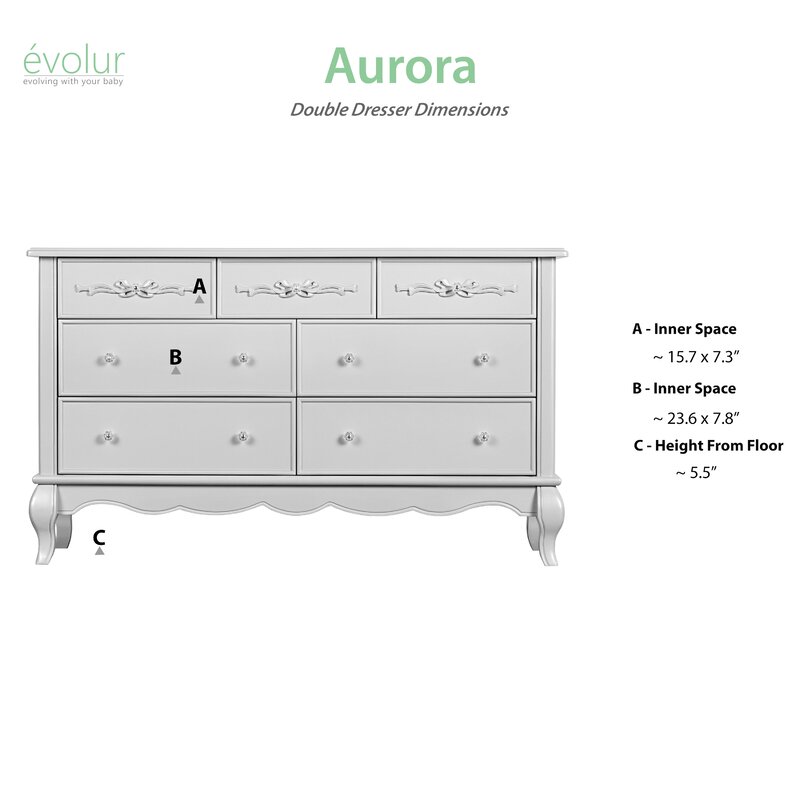 evolur fairbanks 7 drawer double dresser