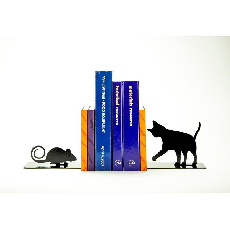 Charlton Home Cat And Mouse Bookends Wayfair