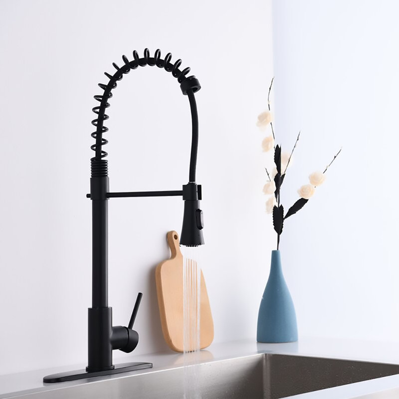 Renist Spring Pull Down Touch Single Handle Kitchen Faucet Reviews Wayfair