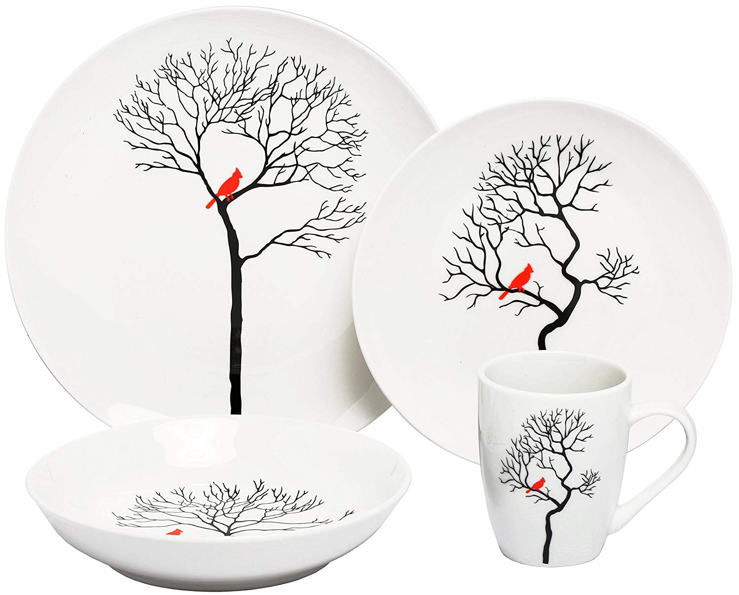 red and black plate set