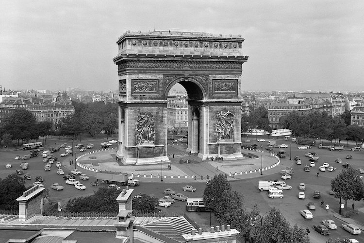 East Urban Home 1960s Arc De Triomphe In Center Of Place De Letoile Champs Elysees At Lower Right Paris France Photographic Print On Wrapped Canvas Wayfair