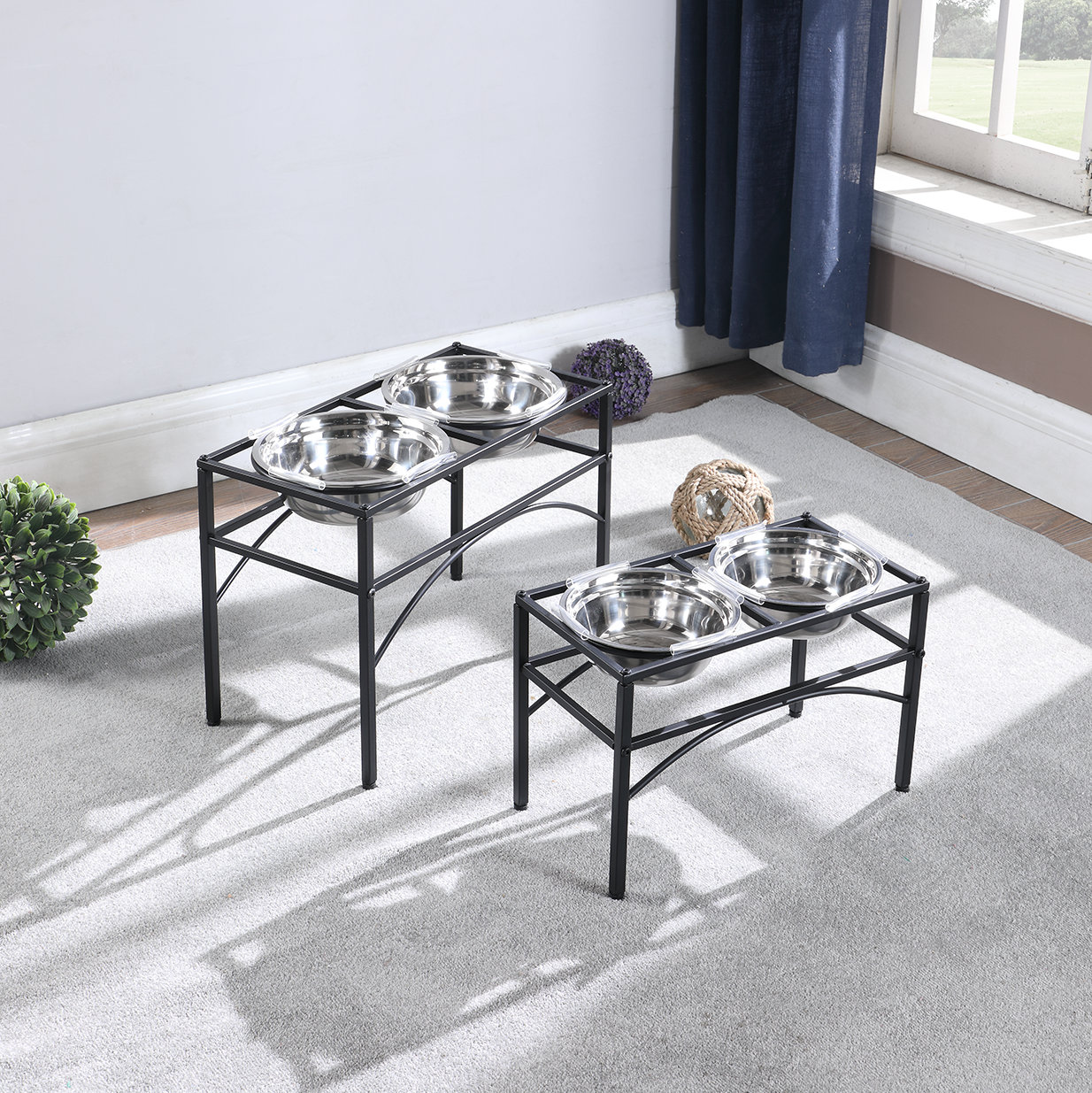 Dazone Small Cats Dogs Funkeen Stainless Steel Elevated Feeder