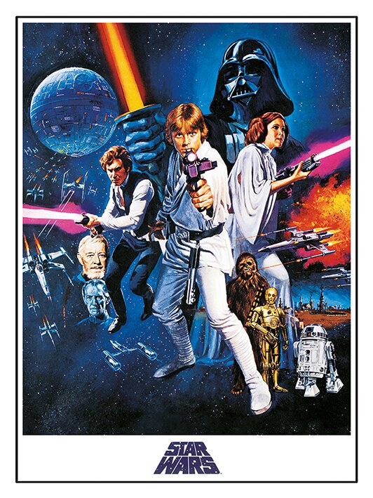 80x60cm Star Wars IV Eine Neue Hoffnung Poster Leinwand-Druck Bild #78812 
