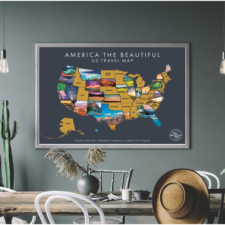 The Beautiful USA Scratch off Travel Map Poster, 17" x 24"