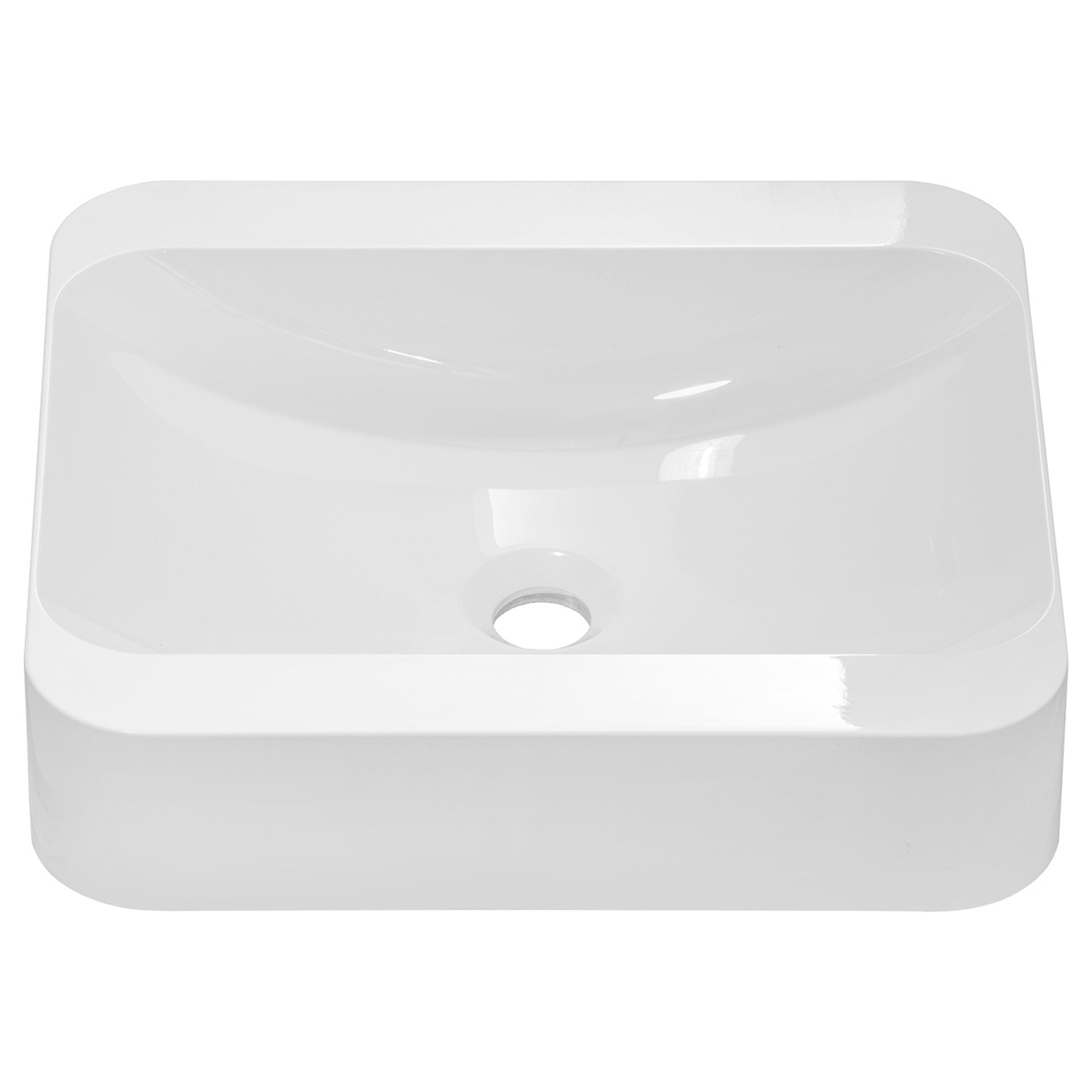 FLHF 400Mm White Ceramic Rectangular Inset Basin Bathroom Sink ...
