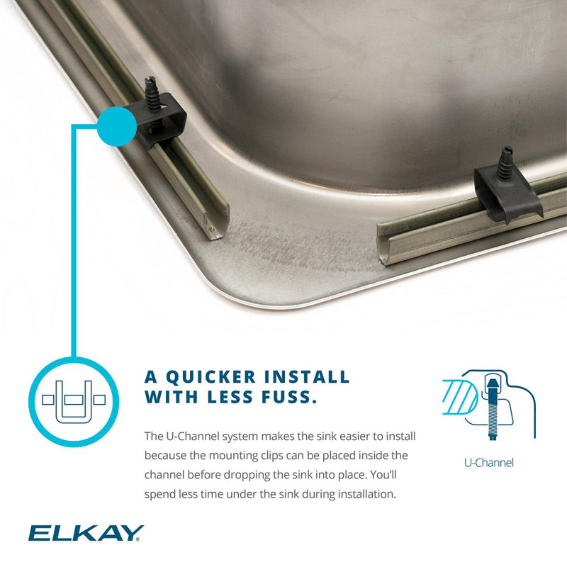 Elkay Lustertone 22 L X 20 W Drop In Kitchen Sink Wayfair
