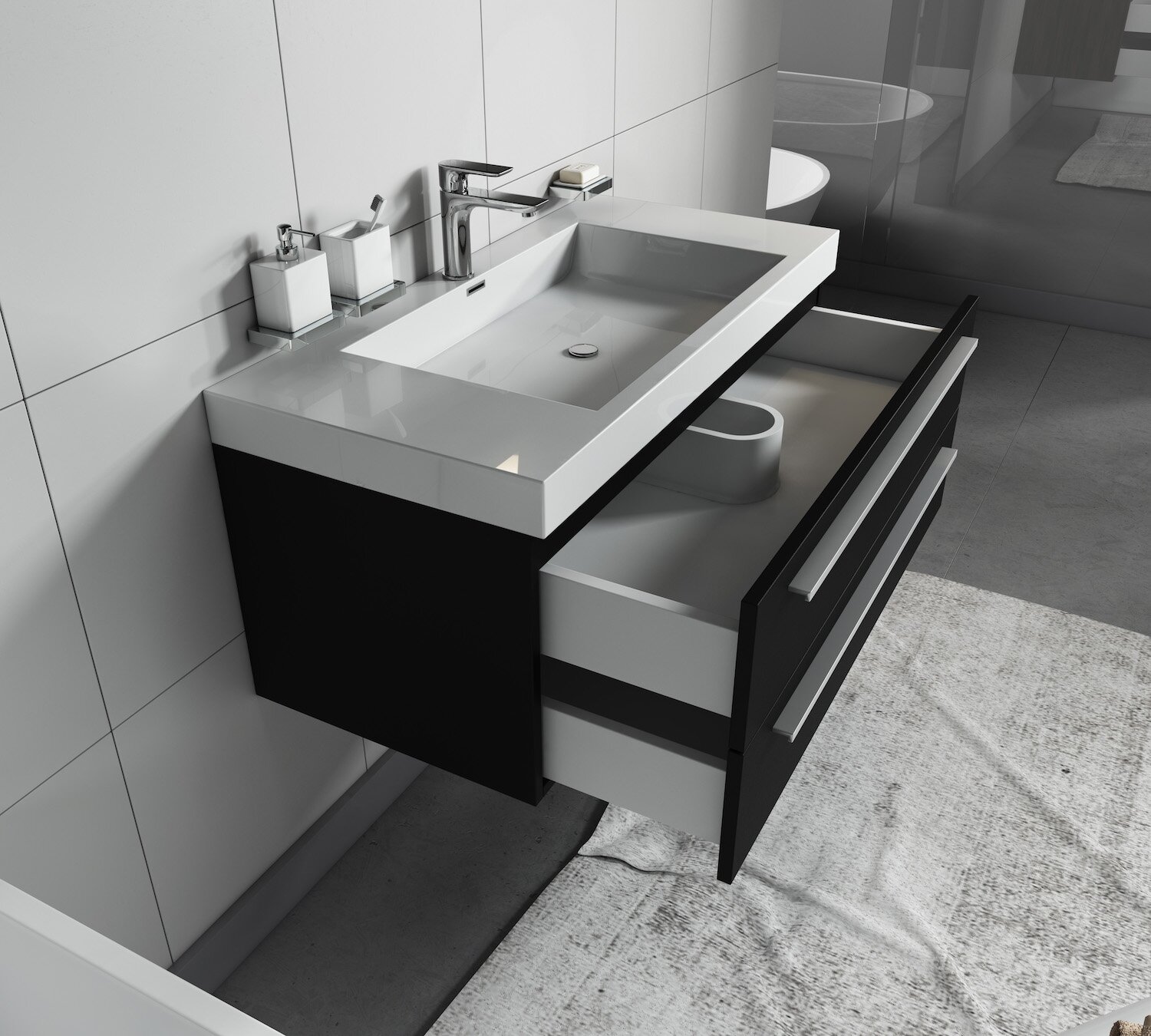 Belfry Bathroom Tianna 1000mm Wall Hung Single Vanity Unit Wayfaircouk