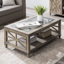 glass top farmhouse coffee table