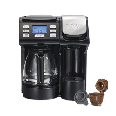 Hamilton Beach® FlexBrew® Trio 2-Way Coffee Maker, Single Serve & Full 12-Cup Pot, Compatible with K-Cup Pods or Grounds